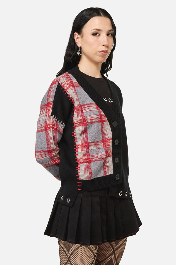 Black Friday - Lesions Tartan Goth Cardigan - multi