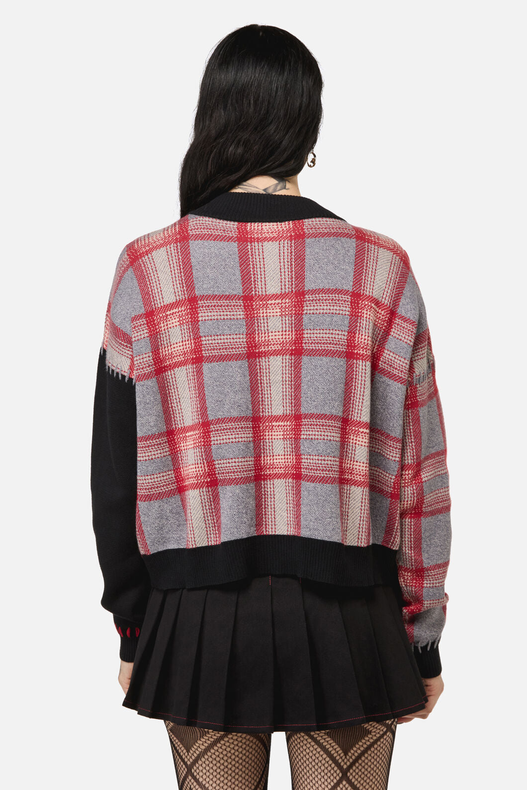 Black Friday - Lesions Tartan Goth Cardigan - multi