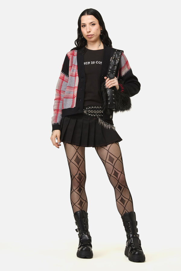 Black Friday - Lesions Tartan Goth Cardigan - multi