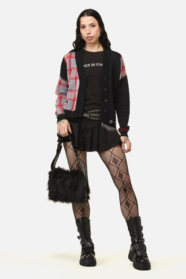 Black Friday - Lesions Tartan Goth Cardigan - multi