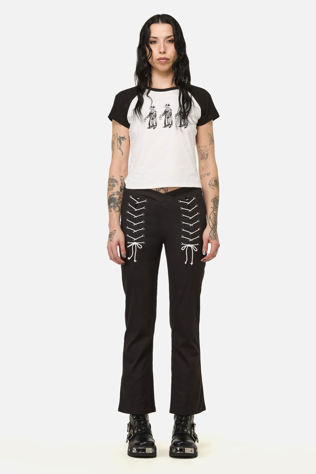 Black Friday - Link Lacing Flare Pant - black
