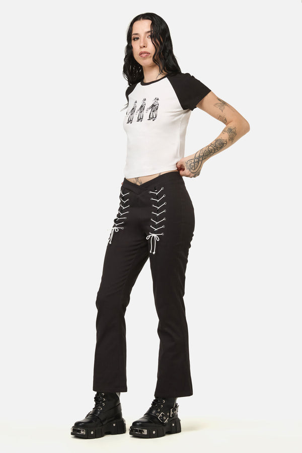 Black Friday - Link Lacing Flare Pant - black