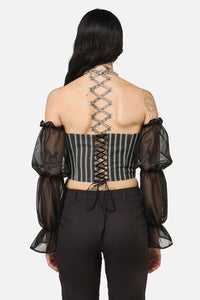 Black Friday - Link Pin Stripe Top - black