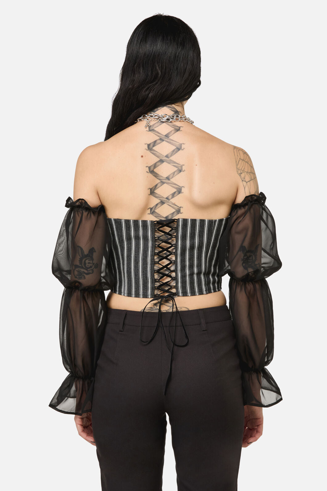 Black Friday - Link Pin Stripe Top - black