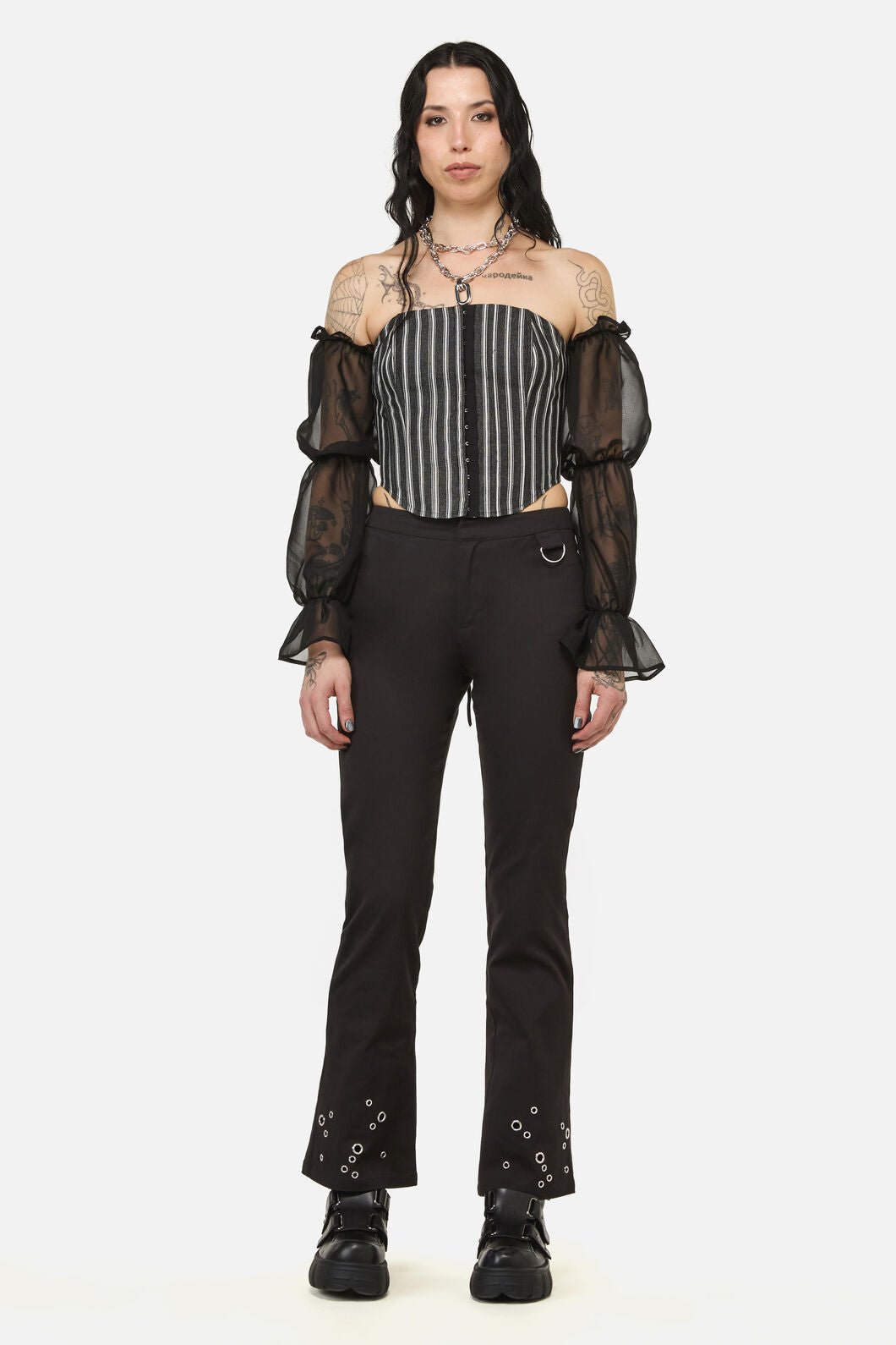 Black Friday - Link Pin Stripe Top - black