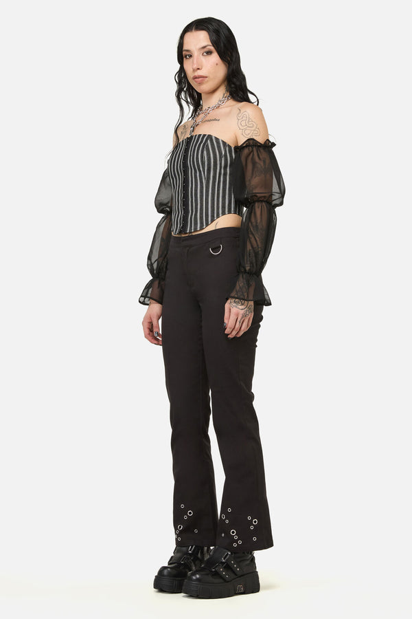 Black Friday - Link Pin Stripe Top - black