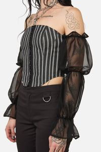 Black Friday - Link Pin Stripe Top - black