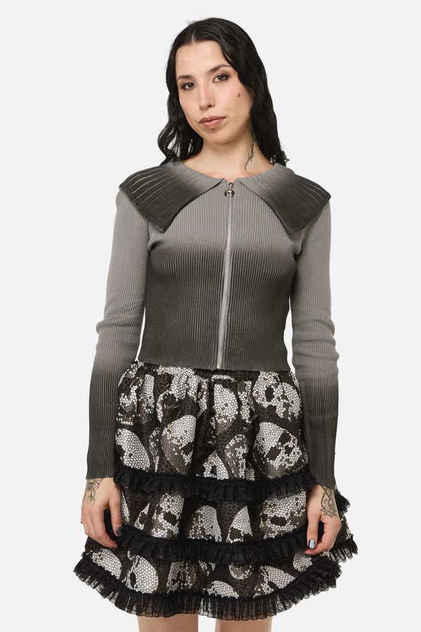 Black Friday - Bonez Gradient Zip Cardigan - grey-black
