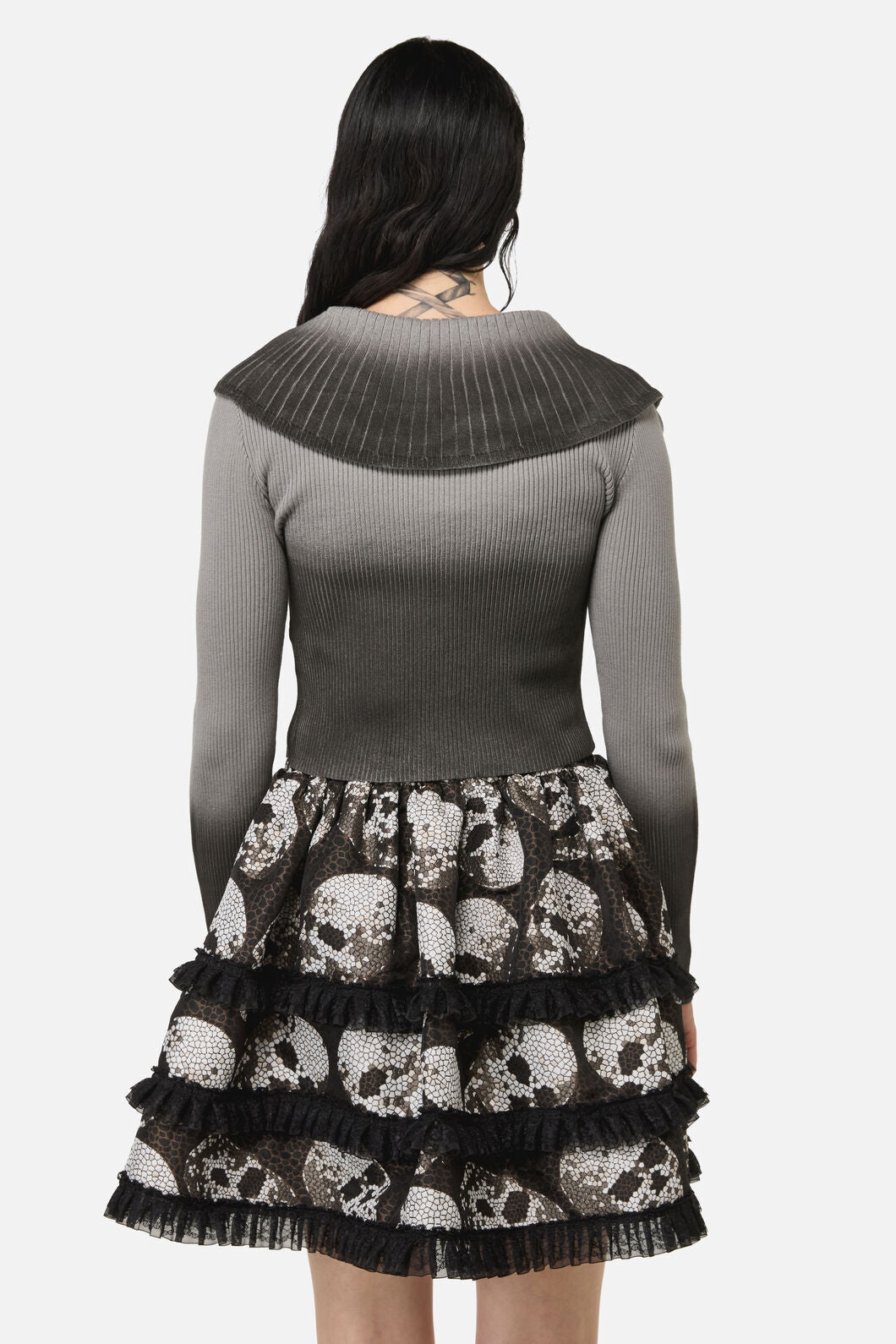 Black Friday - Bonez Gradient Zip Cardigan - grey-black