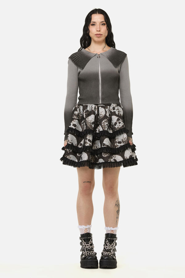 Black Friday - Bonez Gradient Zip Cardigan - grey-black