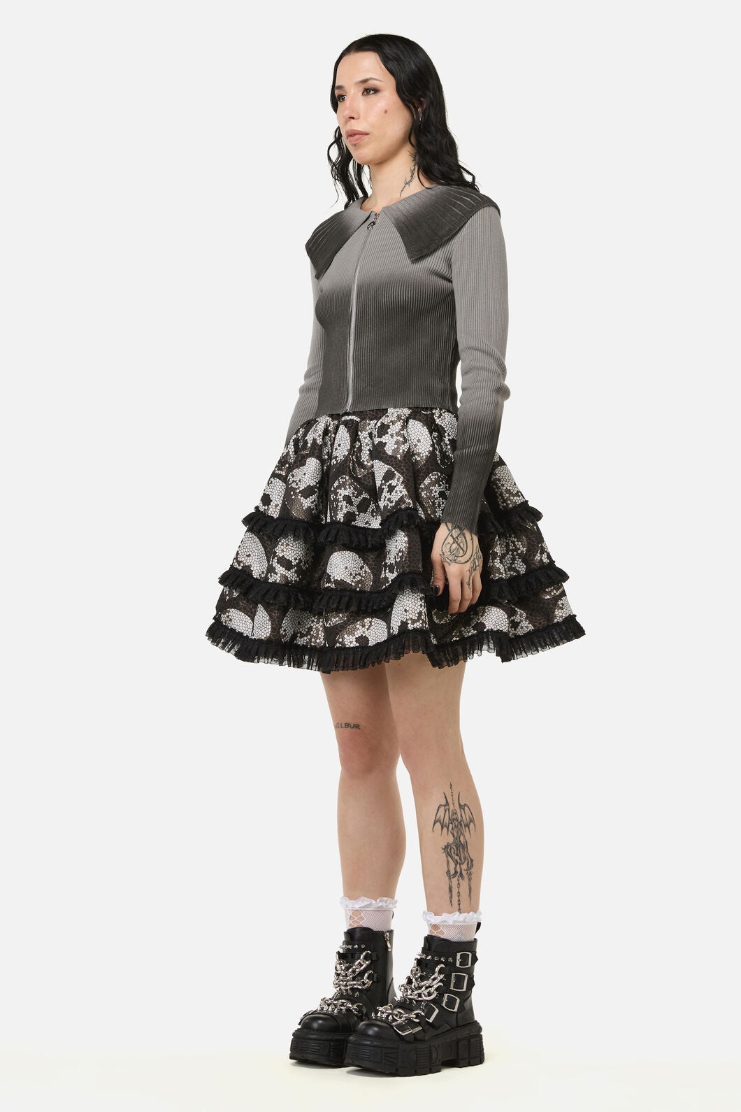 Black Friday - Bonez Gradient Zip Cardigan - grey-black