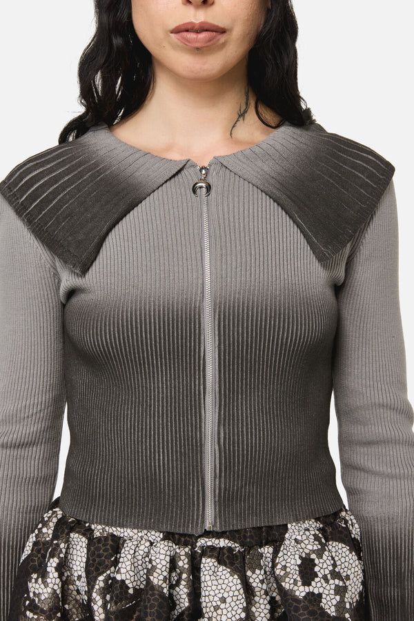 Black Friday - Bonez Gradient Zip Cardigan - grey-black