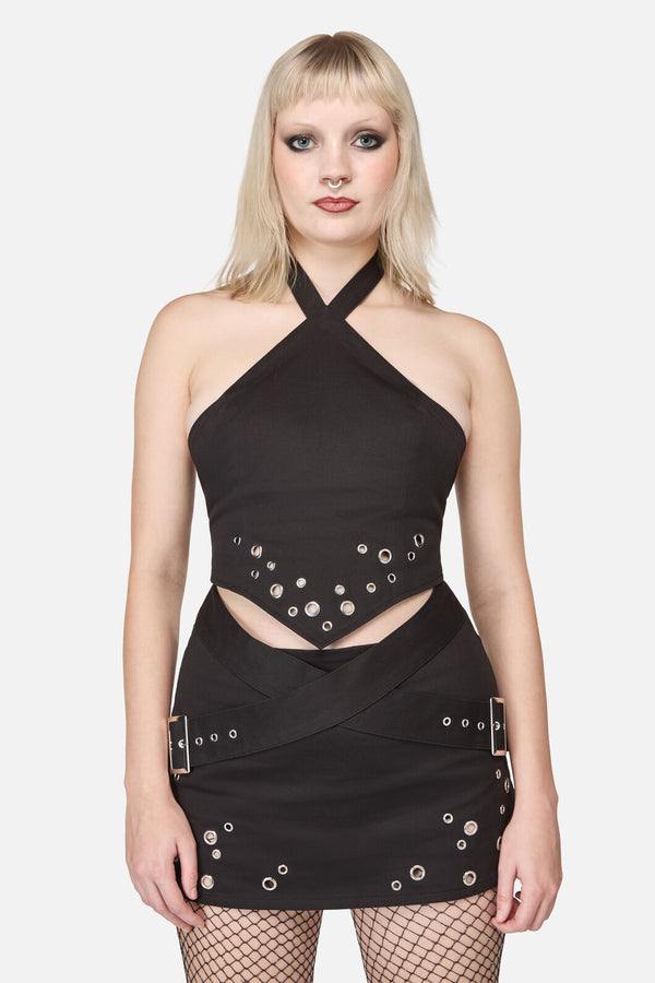 Black Friday - Enamored Goth Halter Top - black