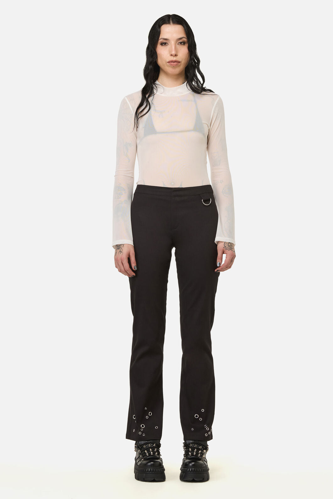 Black Friday - Enamored Eyelet Goth Pant - black