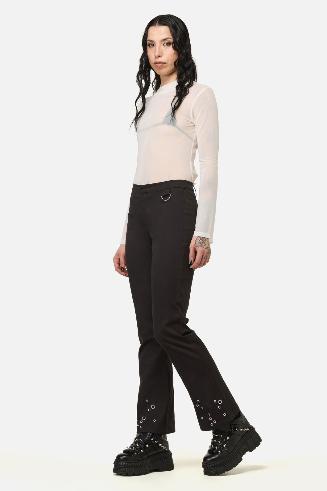 Black Friday - Enamored Eyelet Goth Pant - black