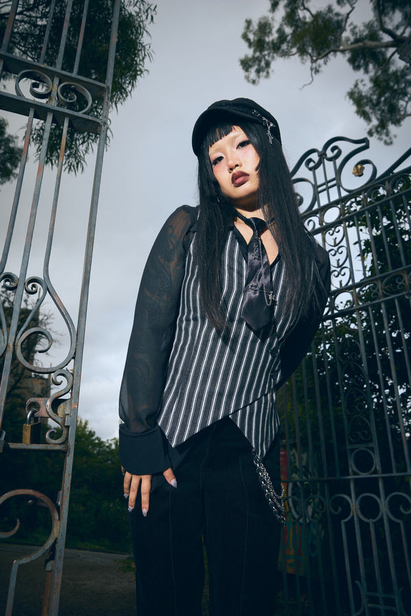 Black Friday - Link Pinstripe Vest - black-white