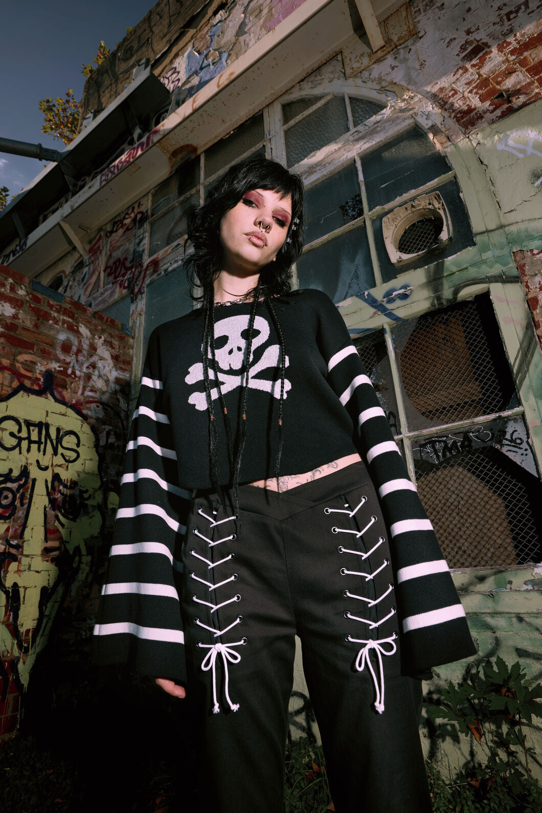 Black Friday - Bonez Crop Knit - black