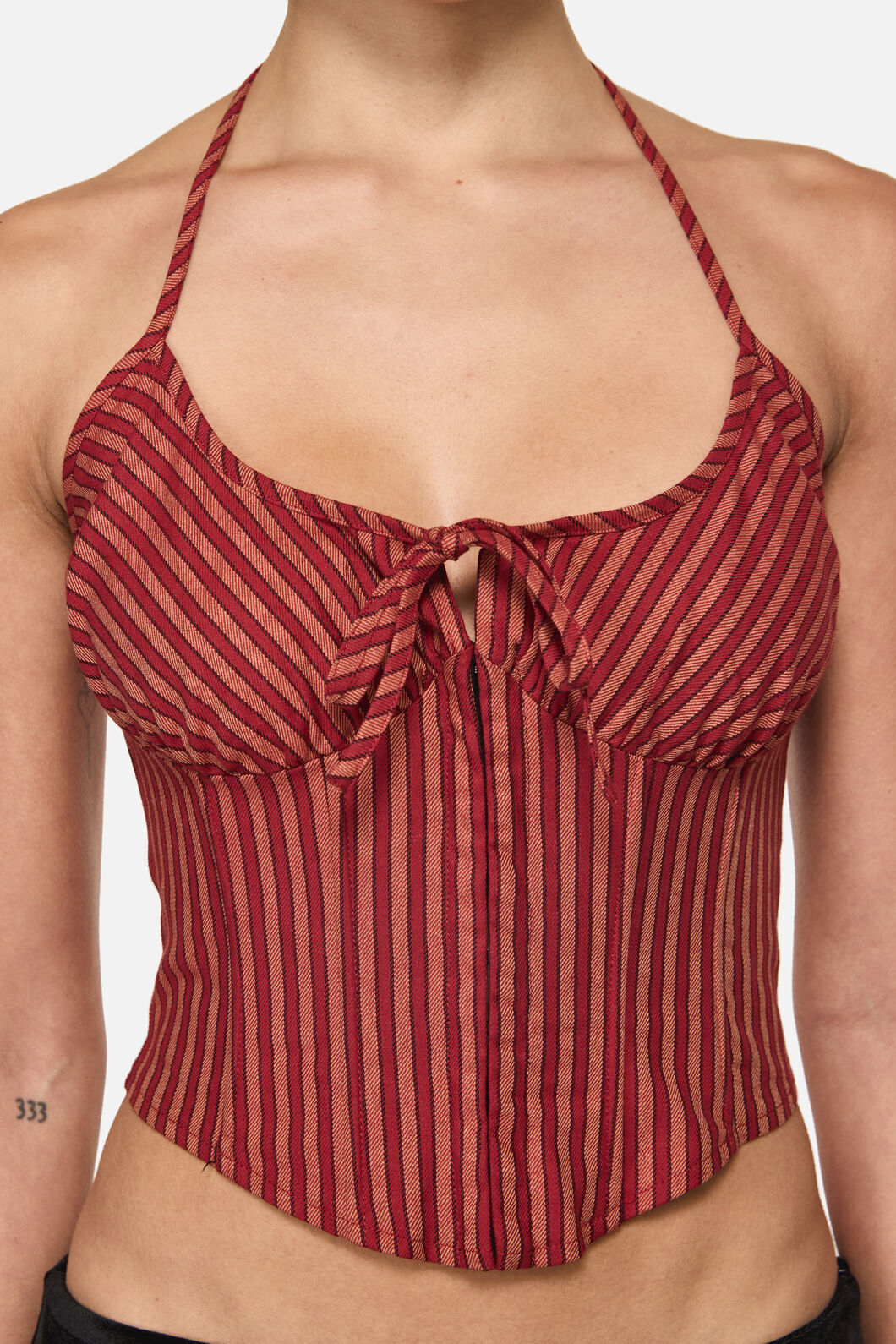 Black Friday - Faire Stripe Corset - red-gold