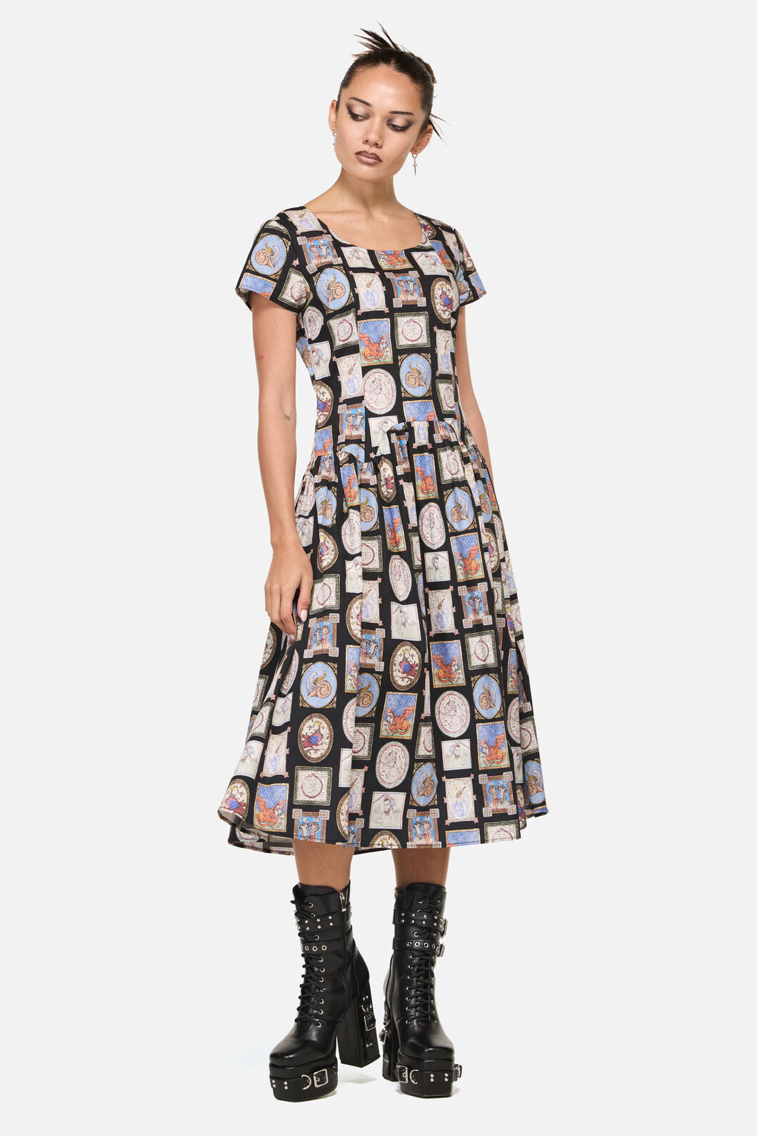 Black Friday - Cloister Goth Midi Dress - black