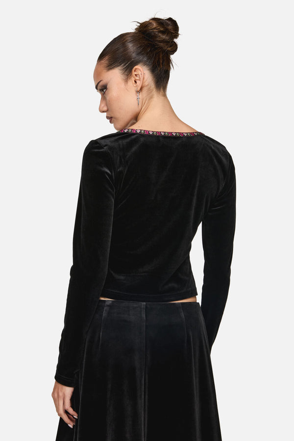 Black Friday - Squire Goth Velour Cardigan - black