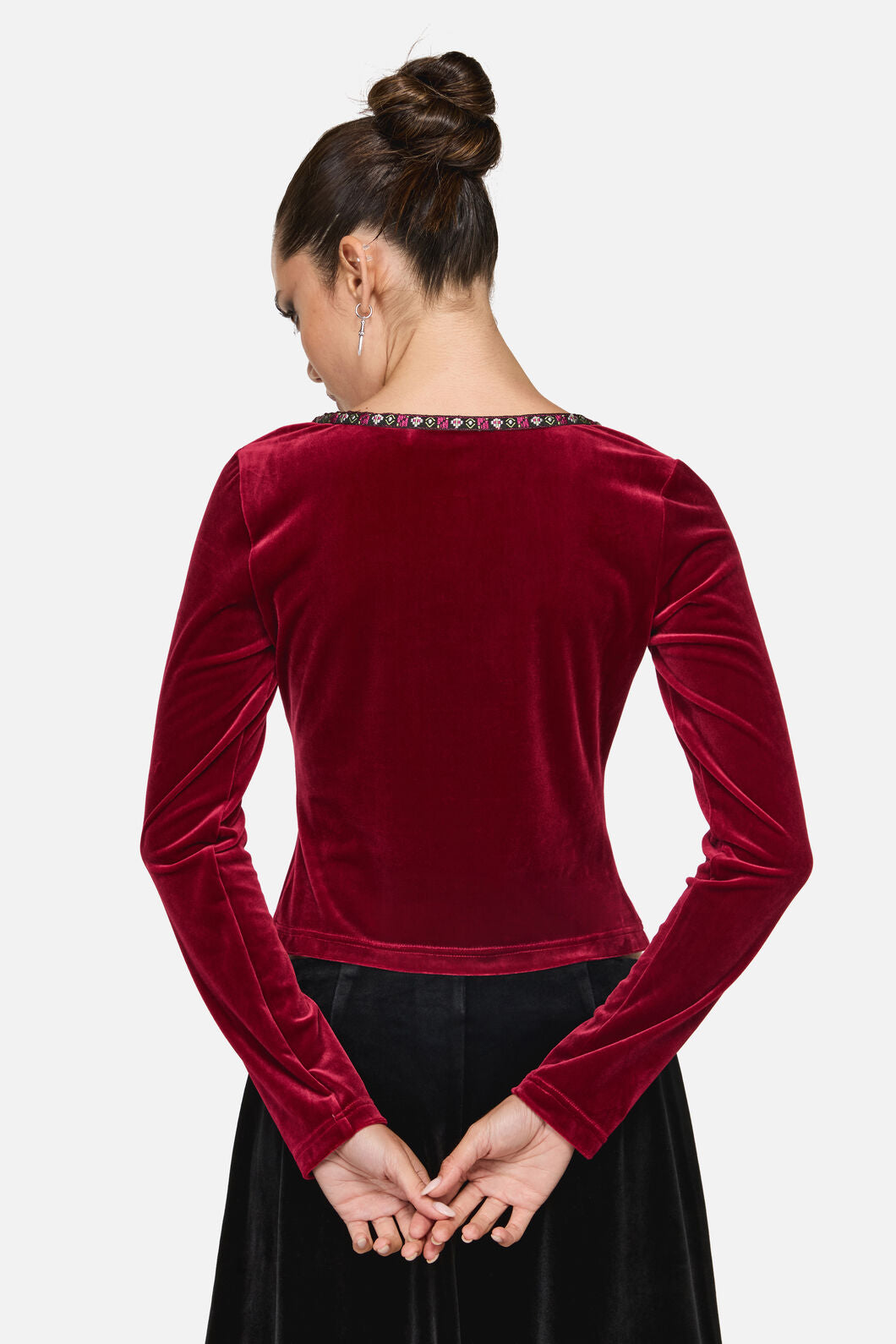 Black Friday - Squire Goth Velour Cardigan - red