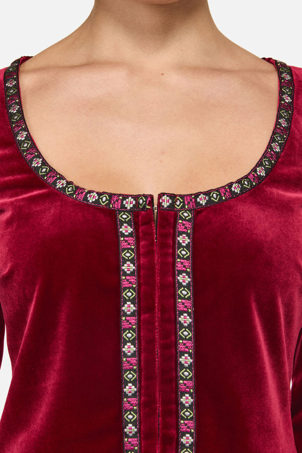 Black Friday - Squire Goth Velour Cardigan - red