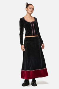 Black Friday - Squire Goth Velour Midi Skirt - black