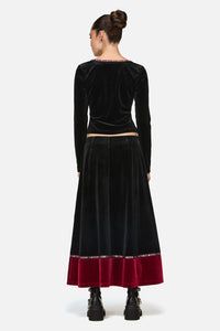 Black Friday - Squire Goth Velour Midi Skirt - black