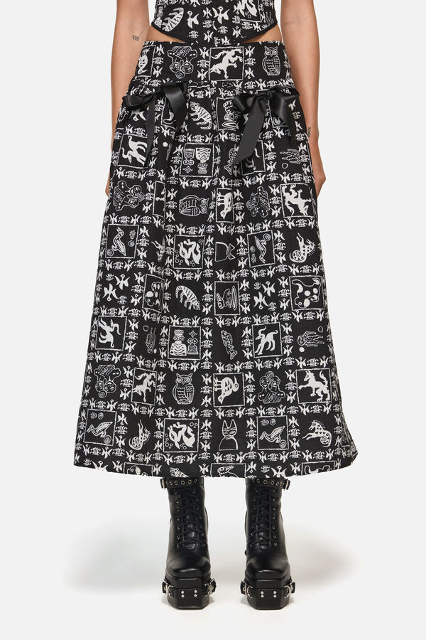 Black Friday - Manuscript Goth Skirt - black