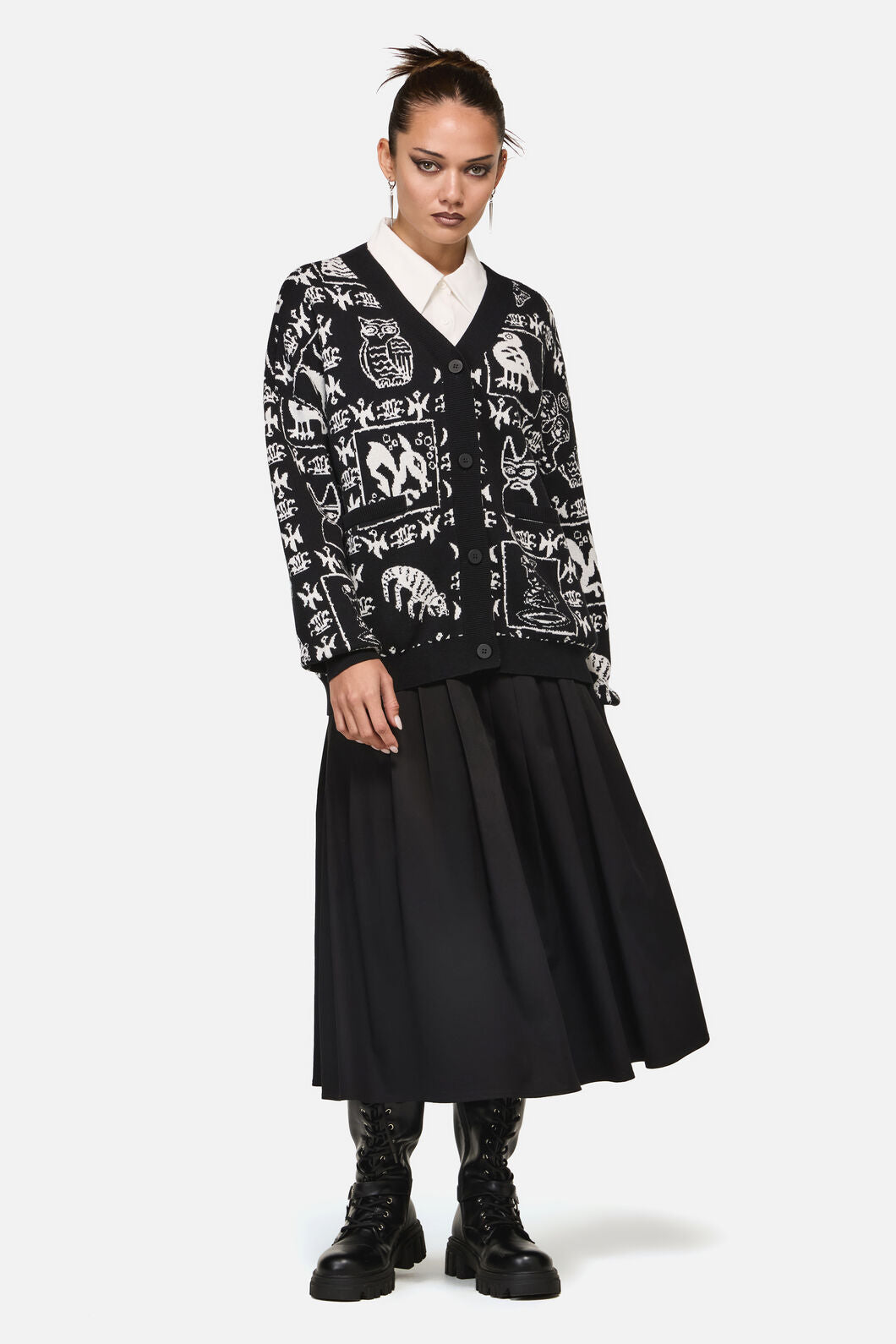 Black Friday - Manuscript Goth Cardigan - black