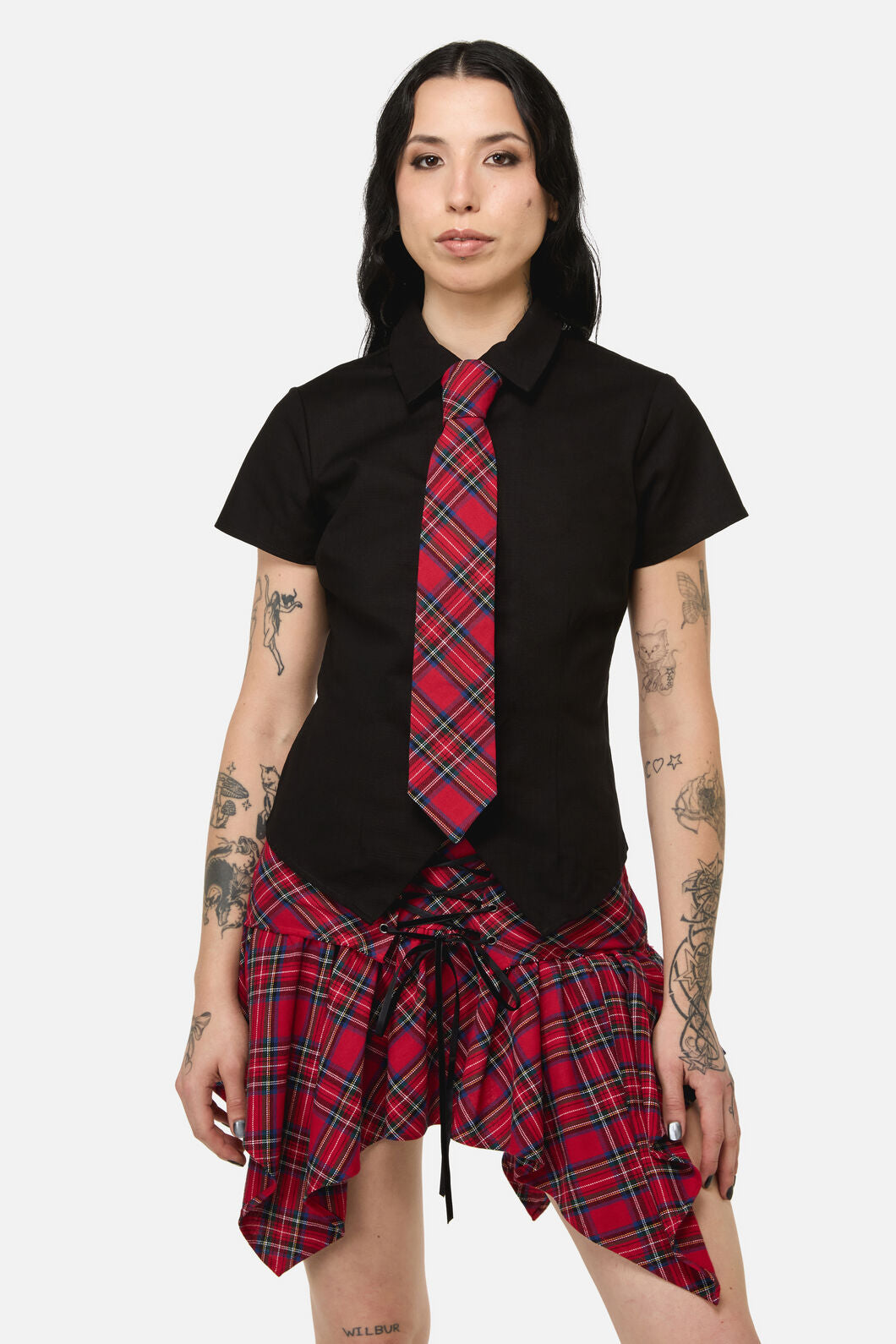 Black Friday - Rad Goth Tie Blouse - black