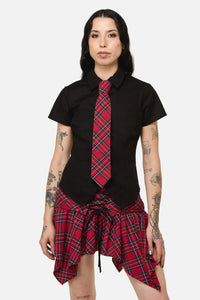 Black Friday - Rad Goth Tie Blouse - black