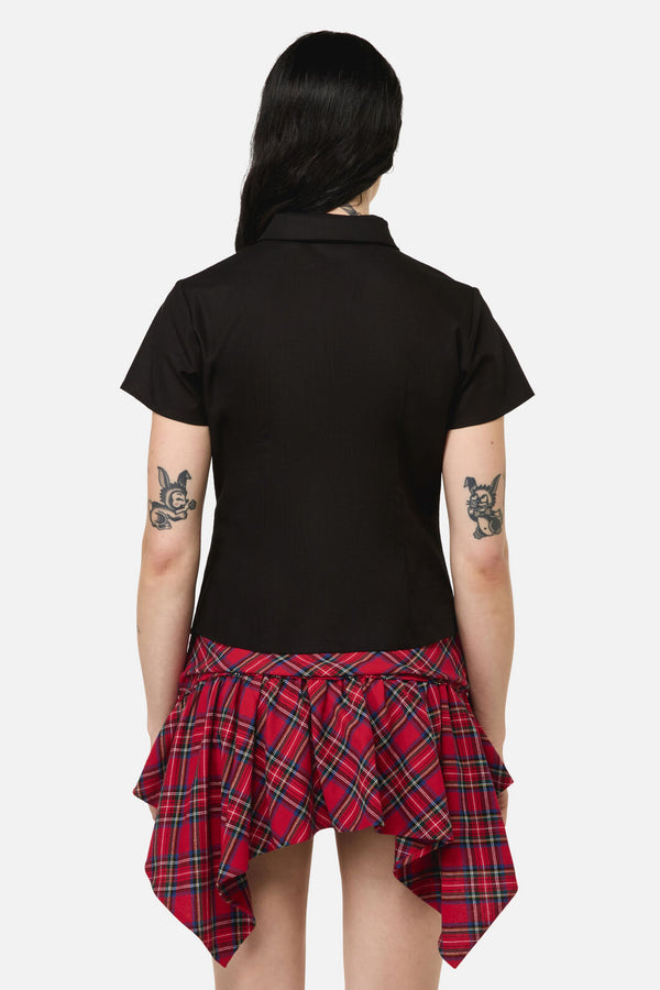 Black Friday - Rad Goth Tie Blouse - black