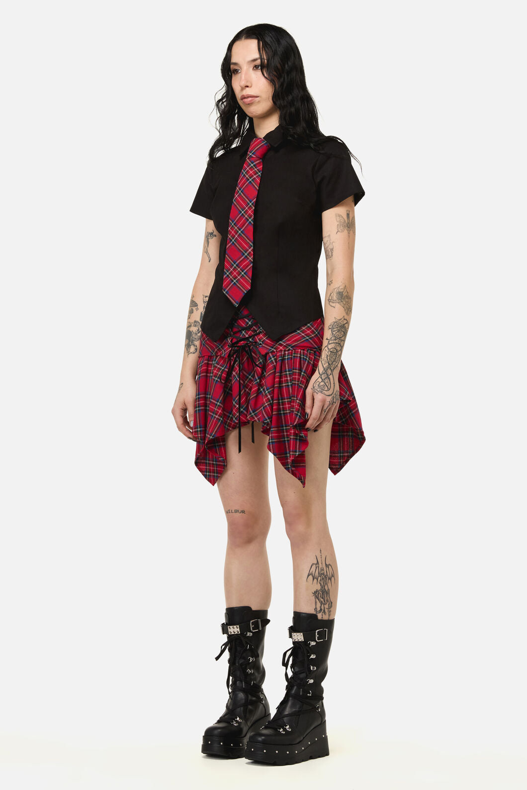 Black Friday - Rad Goth Tie Blouse - black