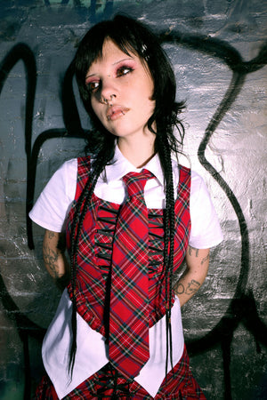 Black Friday - Rad Goth Tie Blouse - white
