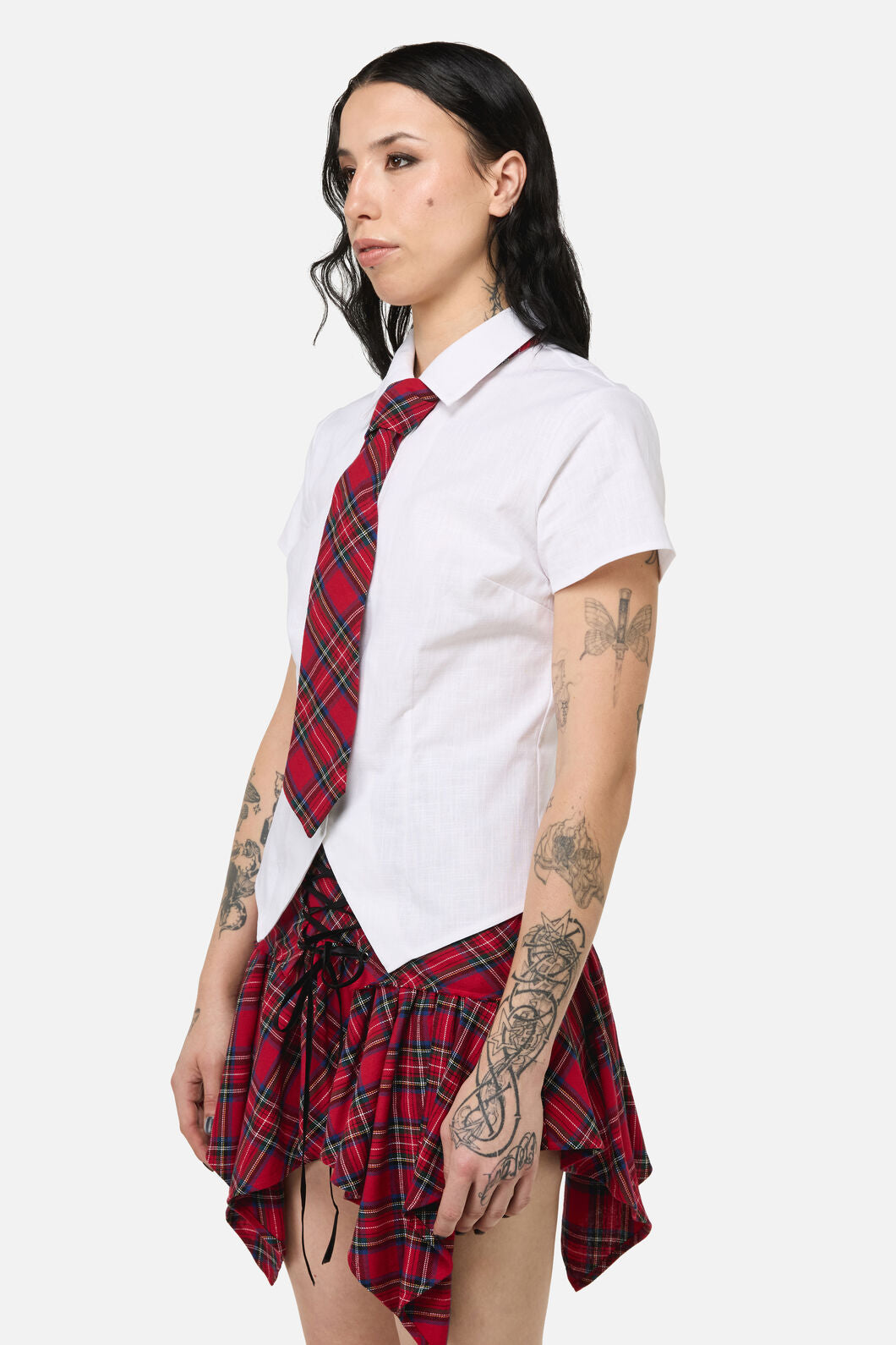 Black Friday - Rad Goth Tie Blouse - white