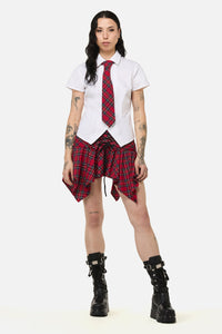 Black Friday - Rad Goth Tie Blouse - white