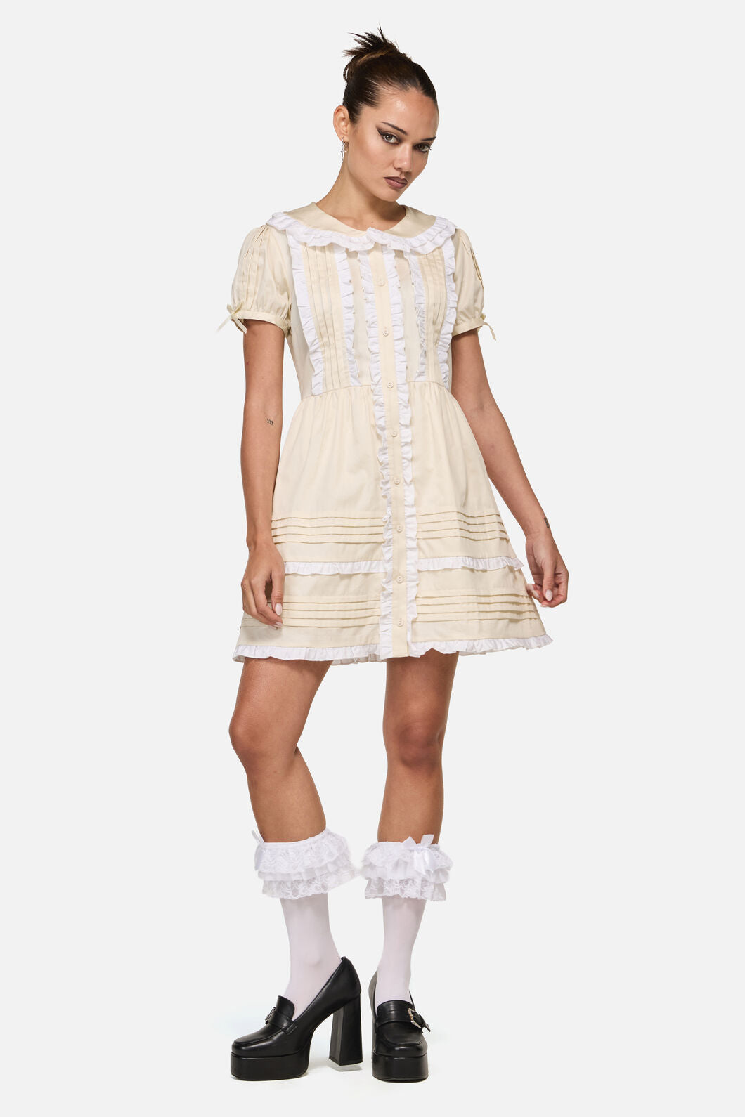 Black Friday - Estate Frill Mini Dress - cream