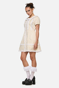 Black Friday - Estate Frill Mini Dress - cream