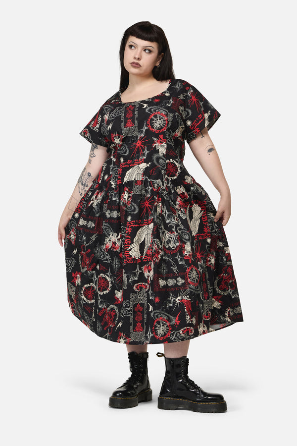 Black Friday - Curve Purgatory Goth MidiDress - black