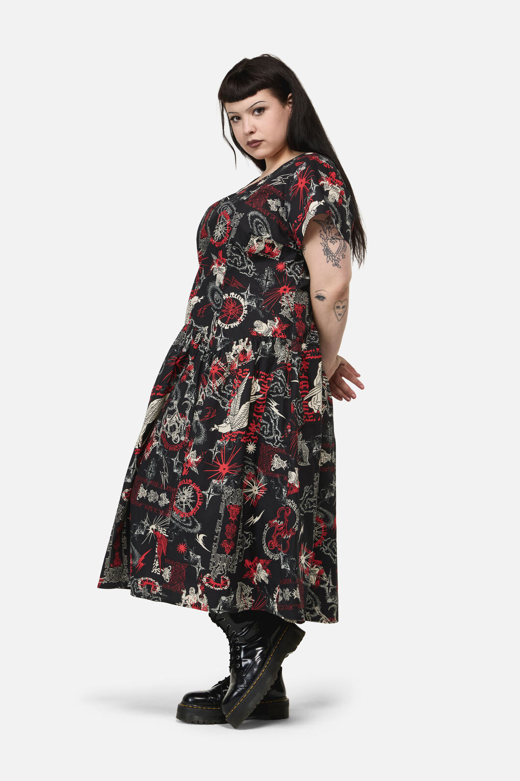 Black Friday - Curve Purgatory Goth MidiDress - black