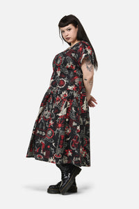 Black Friday - Curve Purgatory Goth MidiDress - black