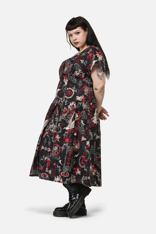 Black Friday - Curve Purgatory Goth MidiDress - black