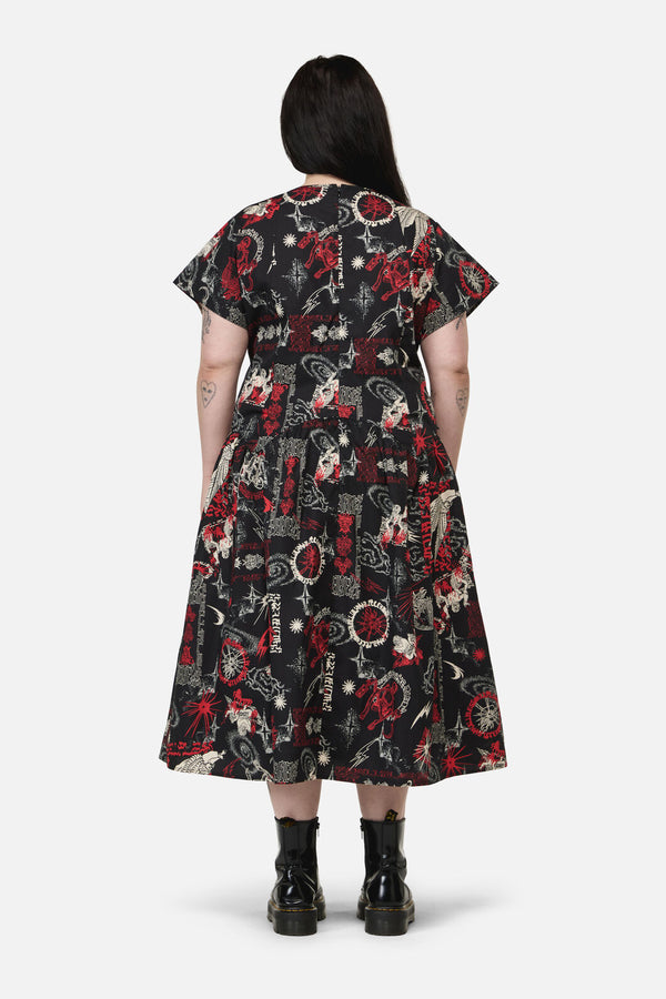 Black Friday - Curve Purgatory Goth MidiDress - black
