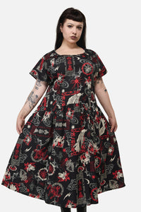 Black Friday - Curve Purgatory Goth MidiDress - black