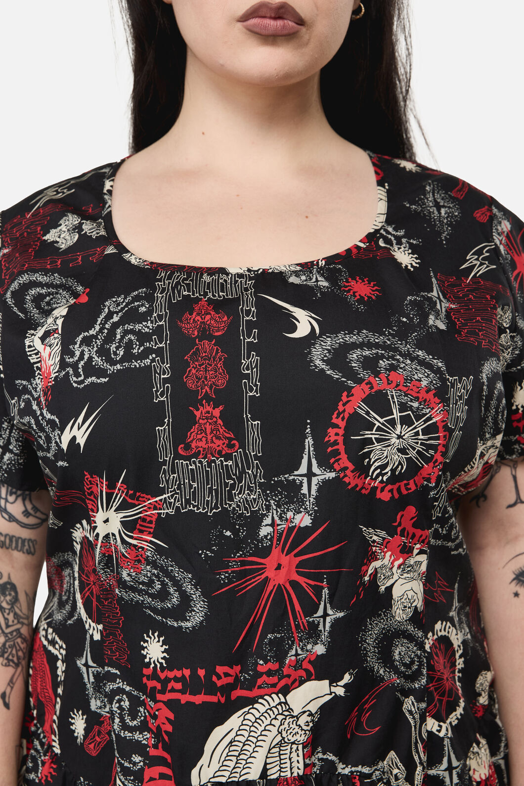 Black Friday - Curve Purgatory Goth MidiDress - black