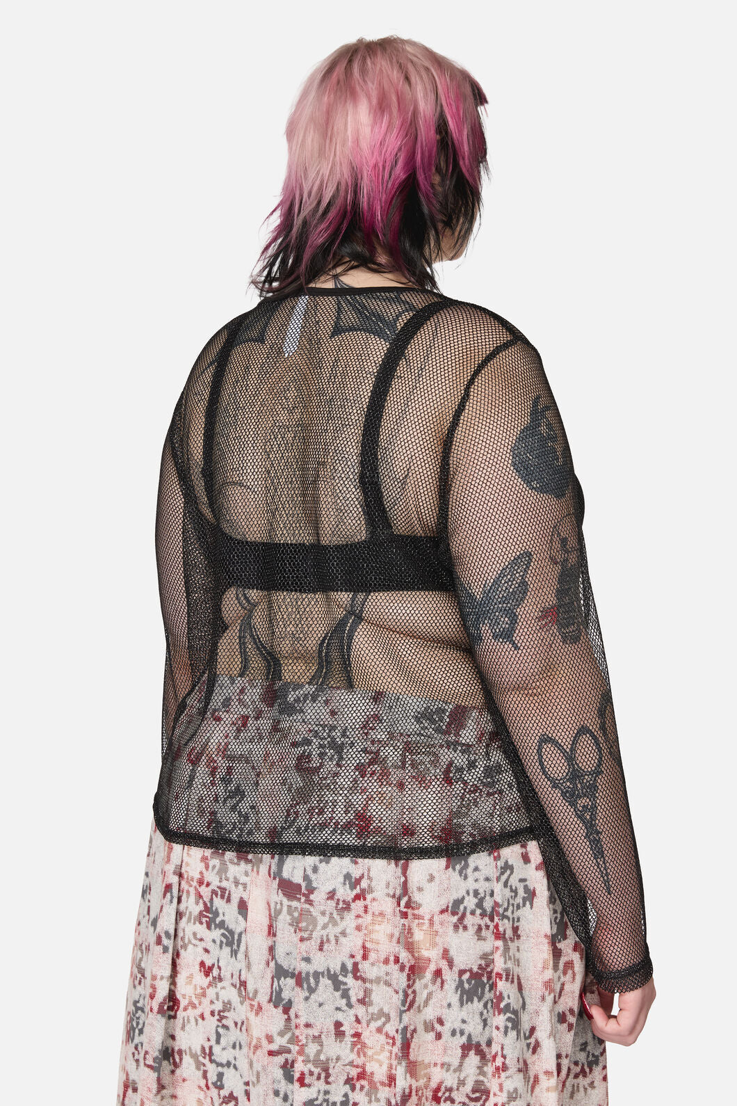 Black Friday - Curve Opulent Mesh Top - black