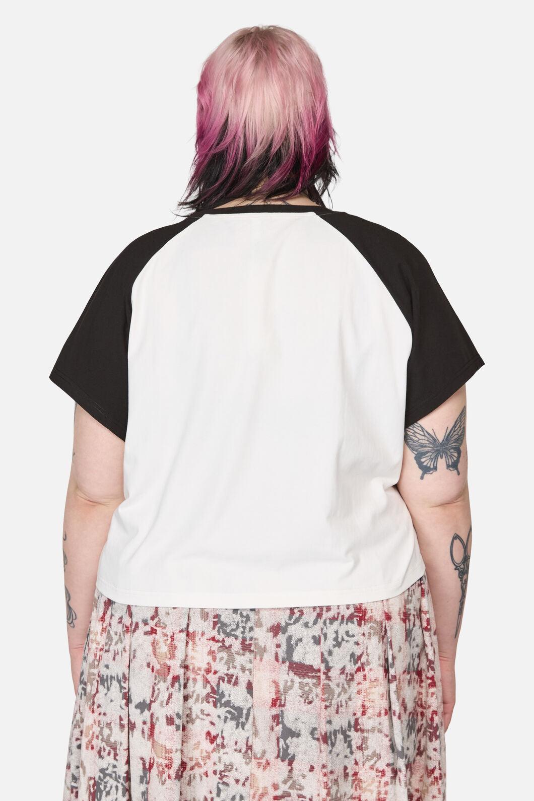 Black Friday - Curve Grim Goth Raglan Tee - cream