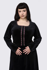 Black Friday - Curve Squire Goth Velour Cardigan - black