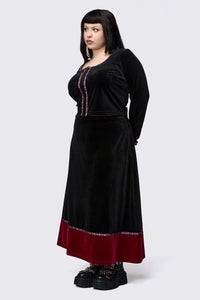 Black Friday - Curve Squire Goth Velour Cardigan - black